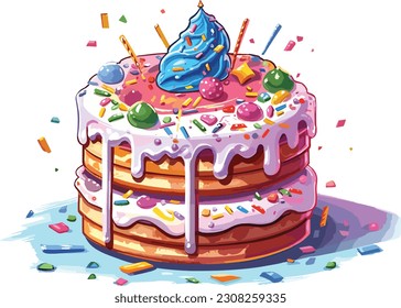Caricatura Diseño de camisetas para pasteles Funfetti, Vector, ilustración