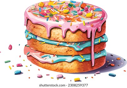 Caricatura Diseño de camisetas para pasteles Funfetti, Vector, ilustración
