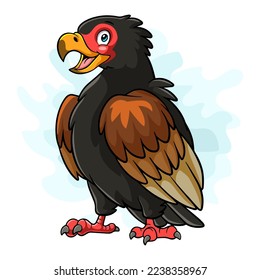 Cartoon funny african eagle isolated on white background