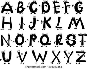 Cartoon funny alphabet