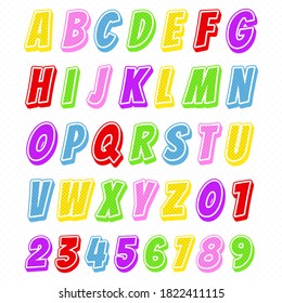 Cartoon Funny Alphabet Font Dot Pattern Stock Vector (Royalty Free ...