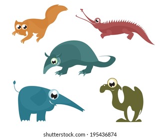 Cartoon funny animals set for design 8