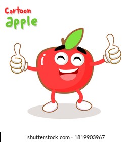 Cartoon Funny Apple Character Vector