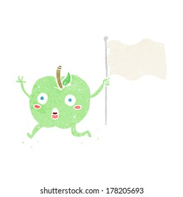 Cartoon-Apfel mit Flagge