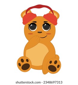 Cartoon funny baby bear vector illustration