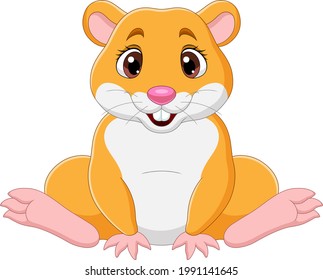 Cartoon lustige Babyhamster sitzend