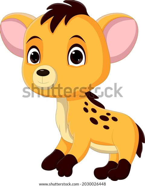 Cartoon Funny Baby Hyena On White Stock Vector (Royalty Free ...