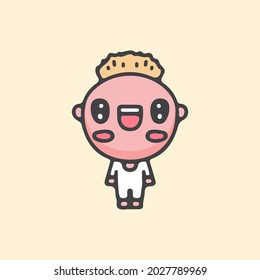 cartoon funny baby with laughing expression. illustration for t shirt, poster, logo, sticker, or apparel merchandise.