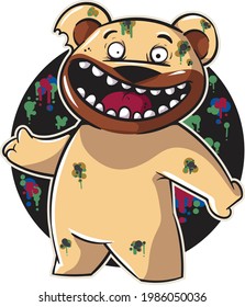 Cartoon Funny Bear Character. Very Cute Character