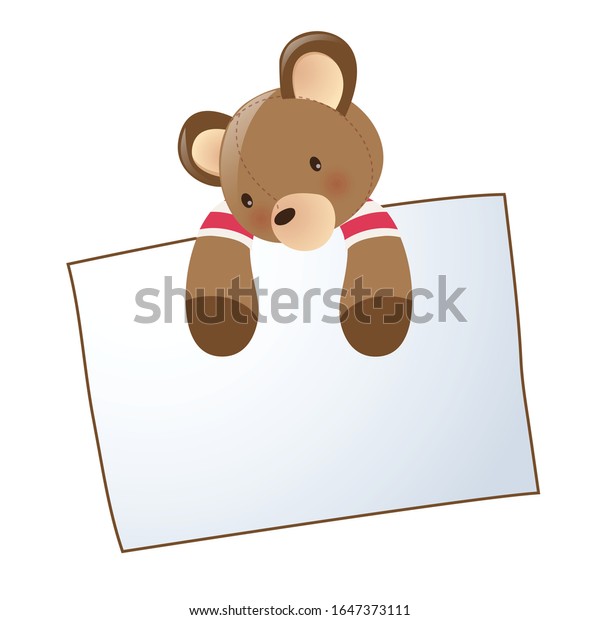 Cartoon Funny Bear Holding Blank Paper Stock Vector (Royalty Free ...