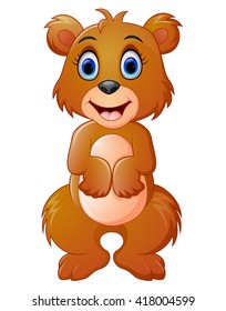 Cartoon funny bear standing