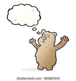 cartoon funny bear with thought bubble