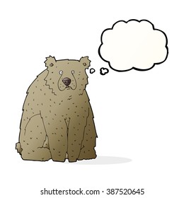 oso gracioso de dibujos animados con burbuja de pensamientos