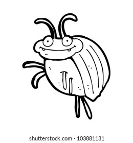 cartoon funny beetle