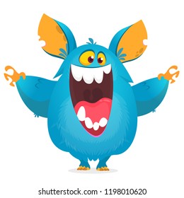 Cartoon funny big fat monster character