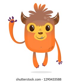 Cartoon funny bigfoot or yeti character. Halloween monster design