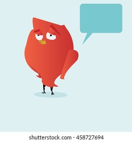 Cartoon funny bird character vector illustration