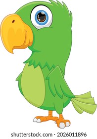 cartoon funny bird on white background 