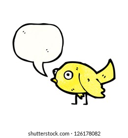 pájaro divertido de caricatura con burbuja de habla