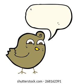 cartoon funny bird with speech bubble