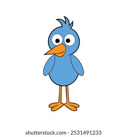 cartoon funny bird vector illustration.