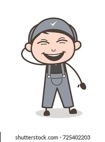 Cartoon Funny Boy Laughing Vector Illustration