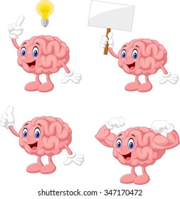 Cartoon funny brain collection set
