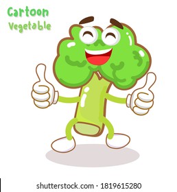 Cartoon Funny Broccoli Character Vector