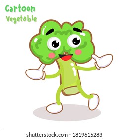 Cartoon Funny Broccoli Character Vector