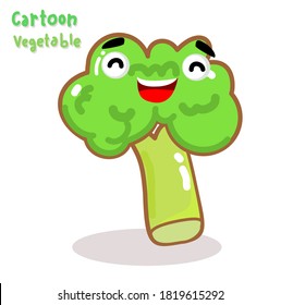 Cartoon Funny Broccoli Character Vector
