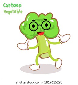 Cartoon Funny Broccoli Character Vector