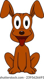 Cartoon of a funny brown dog