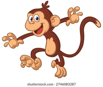 Cartoon funny brown monkey
