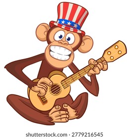 Cartoon funny brown monkey