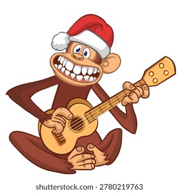 Cartoon funny brown monkey