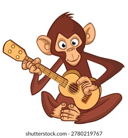 Cartoon funny brown monkey