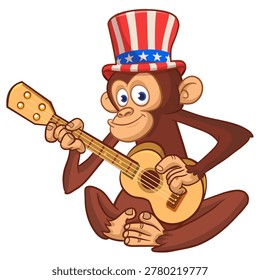 Cartoon funny brown monkey