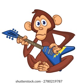 Cartoon funny brown monkey