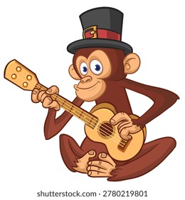 Cartoon funny brown monkey