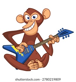 Cartoon funny brown monkey