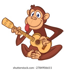 Cartoon funny brown monkey