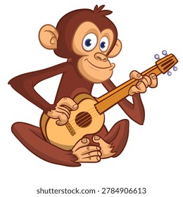 Cartoon funny brown monkey