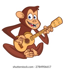 Cartoon funny brown monkey