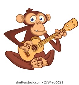 Cartoon funny brown monkey