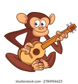 Cartoon funny brown monkey