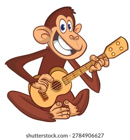 Cartoon funny brown monkey