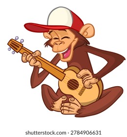 Cartoon funny brown monkey