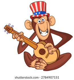 Cartoon funny brown monkey