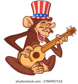 Cartoon funny brown monkey