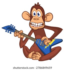 Cartoon funny brown monkey